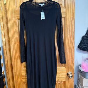 Elegant Black Long Sleeve Dress
